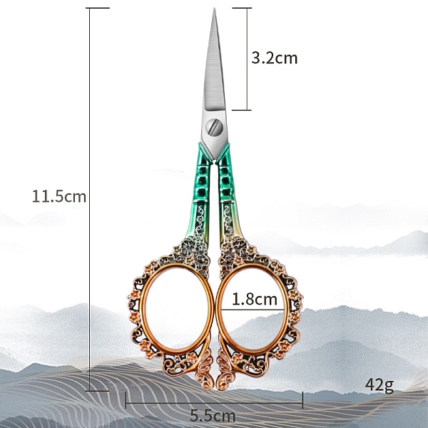 

PandaHall Stainless Steel Scissors, Embroidery Scissors, Sewing Scissors, with Zinc Alloy Handle, Flower, 115x55mm Stainless Steel Flower