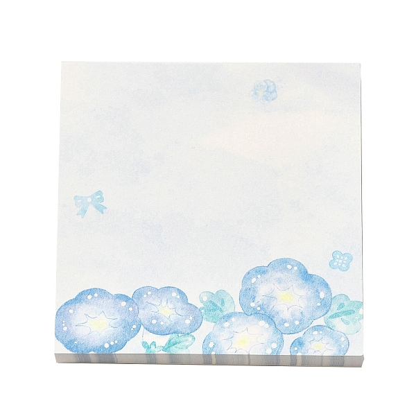 

PandaHall 100 Sheets Flower Pattern Pad Sticky Notes, Sticker Tabs, for Office School Reading, Square, Light Blue, 80x80x0.1mm Paper Square