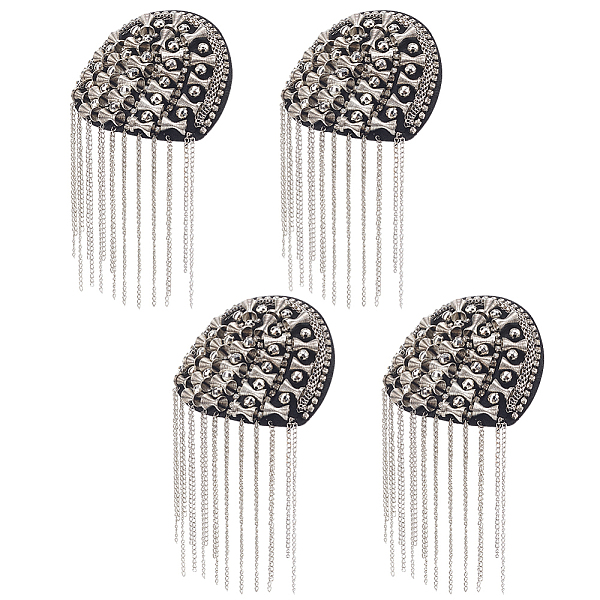 4Pcs Iron Chain Tassel Epaulettes