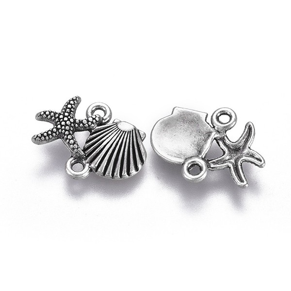 

PandaHall Tibetan Style Alloy Links connectors, Ocean Theme, Lead Free & Nickel Free & Cadmium Free, Starfish/Sea Stars and Scallop Shell...