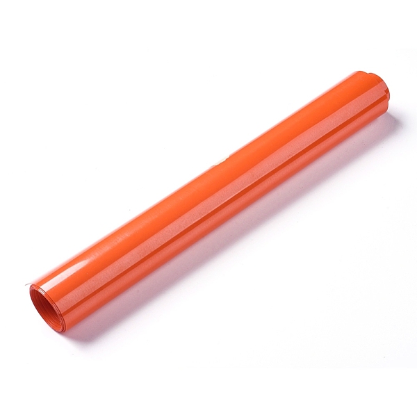 PandaHall Glitter Heat Transfer, Heat Transfer Vinyl for Garment, Orange Red, 20x0.02cm, 100cm/roll Plastic Red