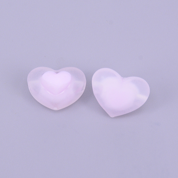 

PandaHall Transparent Acrylic Beads, Frosted, DIY Accessories, Clear, Heart, Lavender, 13x17x9.5mm, Hole: 2.8mm Acrylic Heart Purple