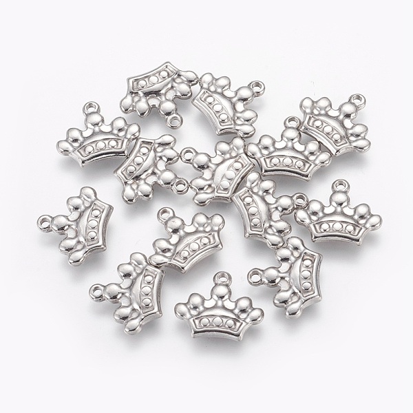 

PandaHall 304 Stainless Steel Charms, Crown, Stainless Steel Color, 14.2x16.8x3mm, Hole: 1.6mm 304 Stainless Steel Crown