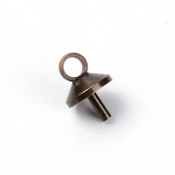 

PandaHall Alloy Peg Bails Pendants, For Half Drilled Beads, Antique Bronze, 7x5mm, Hole: 1.6mm, Pin: 1mm Alloy