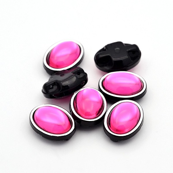 

PandaHall Sew on Taiwan Acrylic, Multi-strand Links, Garment Accessories, Oval, Fuchsia, 13x11x7mm, Hole: 1mm Acrylic Rhinestone Oval Pink