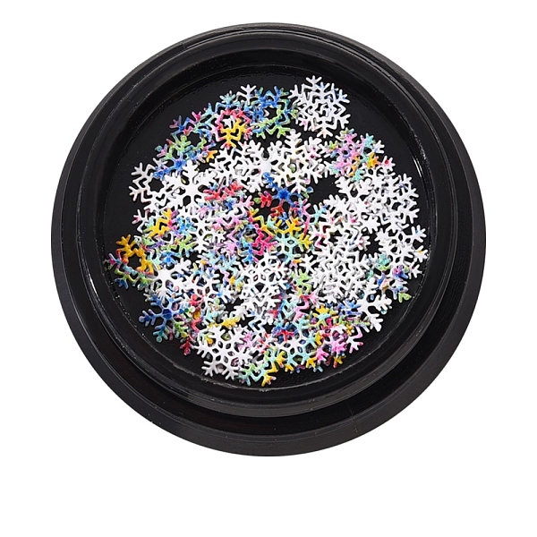 

PandaHall Spray Painted Brass Cabochons, Nail Art Decoration Accessories, Mixed Christmas Snowflake, Colorful, 5x4.5x0.1mm, about 0.9g/box...