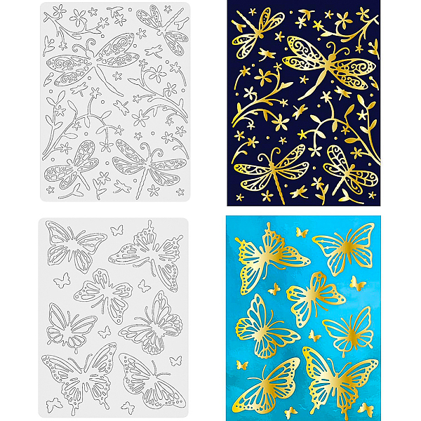 

PandaHall BENECREAT 2Pcs Butterfly Hot Foil Plate, Dragonfly Carbon Steel Metal Dies for Card Making Scrapbooking Photo Album Decor...