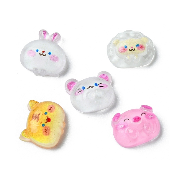 

PandaHall Translucent Resin Cabochons, Animal Mixed Shapes, Mixed Color, 8.5~10.5x9.5~10x3.5~4mm Resin Mixed Shapes Multicolor
