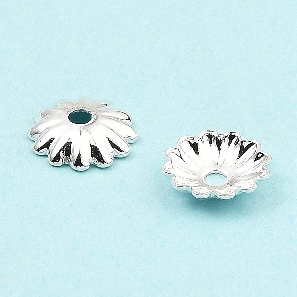 

PandaHall Brass Bead Caps, 12-Petal Flower, Silver, 6x6x1.5mm, Hole: 1.2mm Brass