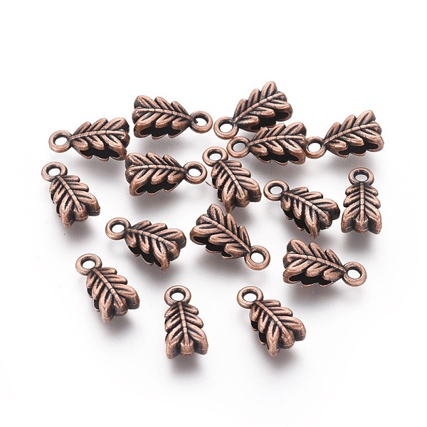 

PandaHall Tibetan Style Pendant Bails, Cadmium Free & Nickel Free & Lead Free, Red Copper, 14x6.5x4.5mm, Hole: 2mm Alloy Leaf