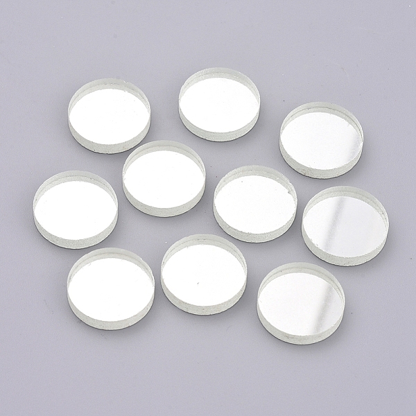 

PandaHall Mirror Glass Mosaic Tiles, for Home Decoration Crafts Jewelry Making, Flat Round, Clear, 18.5~21x4mm Glass Flat Round Clear