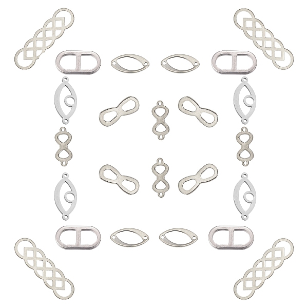 

PandaHall SUNNYCLUE Stainless Steel Links Connectors,Mixed Shapes, Stainless Steel Color, 20.5x9x1.5mm, Hole: 1.5mm, 24pcs/box Stainless...