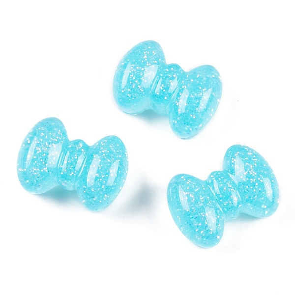 

PandaHall Transparent Epoxy Resin Decoden Cabochons, Glitter Bowknot, Cyan, 15x20x9mm Epoxy Resin Bowknot Cyan