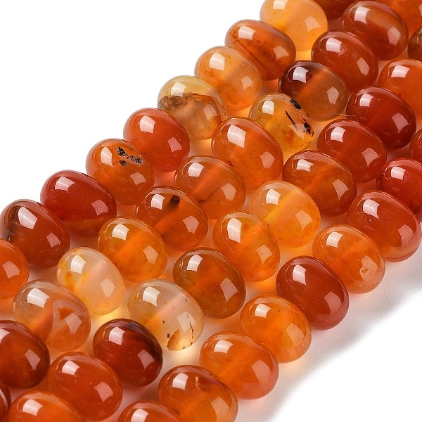 PandaHall Natural Agate Beads Strands, Dyed & Heated, Egg, Chocolate, 12~14x9~10mm, Hole: 1.4mm, about 19~20pcs/strand, 7.48 inch(19cm)...