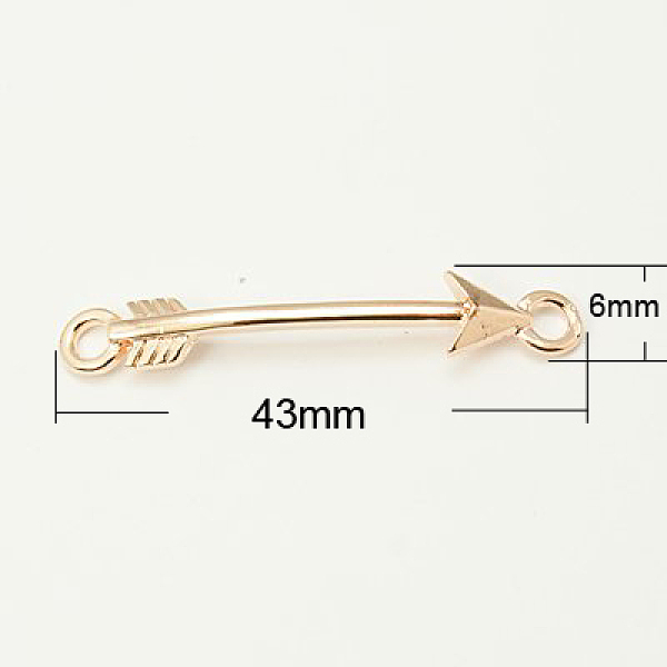 

PandaHall Alloy Links connectors, Arrow, Rose Gold, 43x6x3mm, Hole: 3mm Alloy Sports