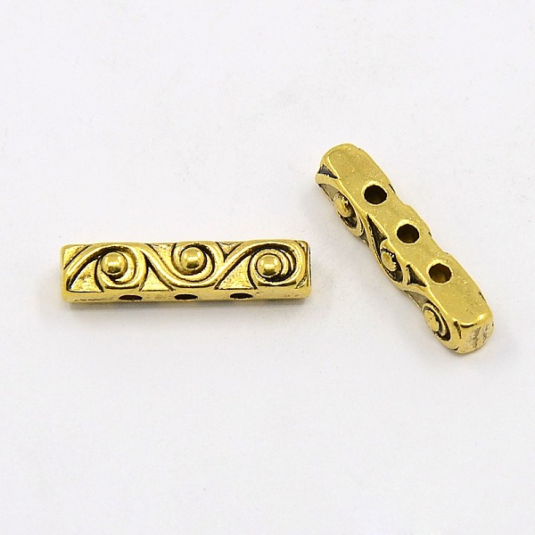 

PandaHall Tibetan Style Alloy Beads, Lead Free & Cadmium Free, Antique Golden Color, Cuboid, 18x4x5mm, Hole: 1.5mm Alloy Cuboid