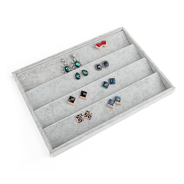 

PandaHall Velvet Earring Display Stands, Jewelry Organizer Holder for Earrings Storage, Rectangle, Gainsboro, 240x350x30mm Velvet Rectangle..., Gray