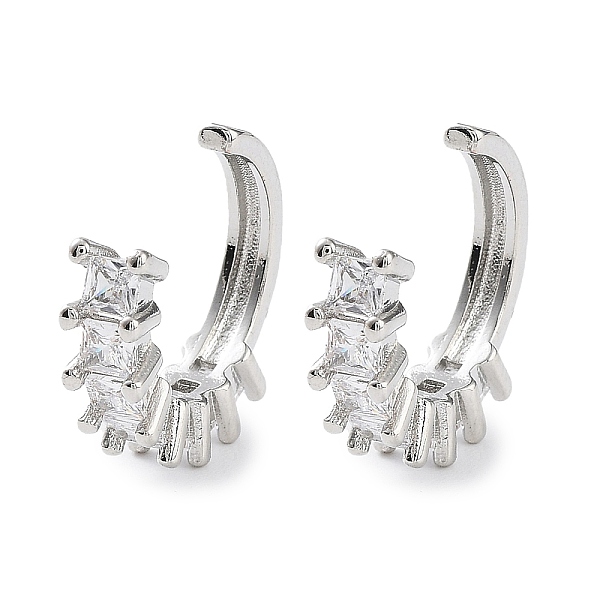 

PandaHall Brass Micro Pave Cubic Zirconia Cuff Earrings, Non Piercing Earrings, Platinum, 13.5x4mm Cubic Zirconia Ring