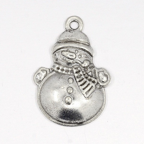 

PandaHall Tibetan Style Alloy Pendants, Lead Free and Cadmium Free, Christmas, Snowman, Antique Silver, 25x17x4.5mm, Hole: 2mm Alloy Human
