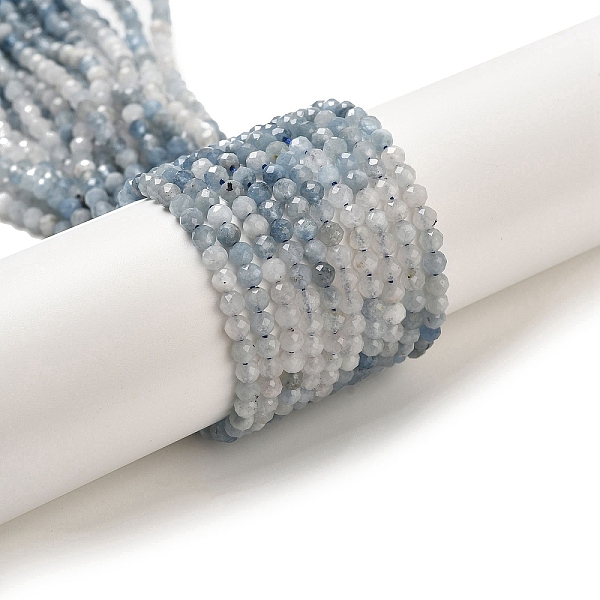 

PandaHall Natural Aquamarine Beads Strands, Faceted, Round, 3~3.5mm, Hole: 0.6~0.8mm, about 119~123pcs/strand, 15.04~15.47''(38.2~39.3cm)...
