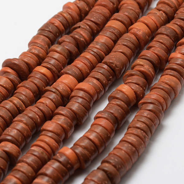 

PandaHall Dyed Natural Coconut Disc Bead Strands, Saddle Brown, 9x2~6mm, Hole: 3mm, about 108pcs/strand, 15.7 inch Coconut Disc Brown