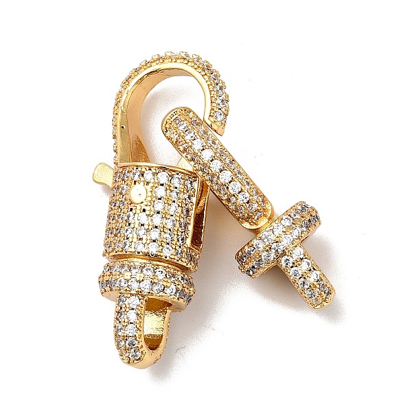 

PandaHall Brass Micro Pave Clear Cubic Zirconia Interlocking Clasps, Cadmium Free & Nickel Free & Lead Free, Real 18K Gold Plated, 52mm...