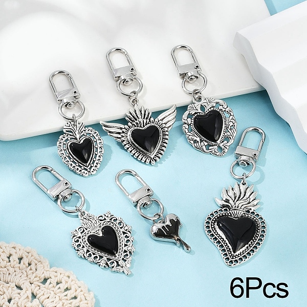 6Pcs Gothic Heart T… - image