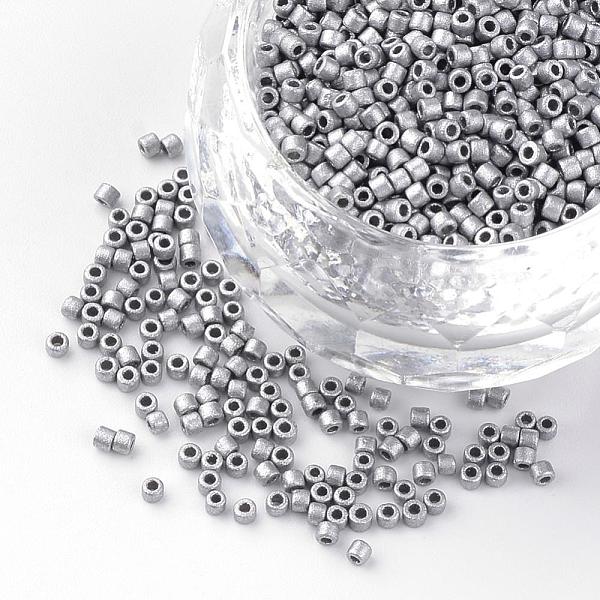 

PandaHall Baking Paint Cylinder Seed Beads, Uniform Size, Matte Style, Silver, 1~1.5x1.5~2mm, Hole: 0.5mm, about 50g/bag, about 5000pcs/bag...