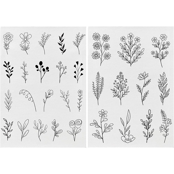 

PandaHall A4 Bohemian Style Water Soluble Fabric, Wash Away Embroidery Stabilizer, Flower, 297x210mm, 2 sheets/set Paper Flower Black