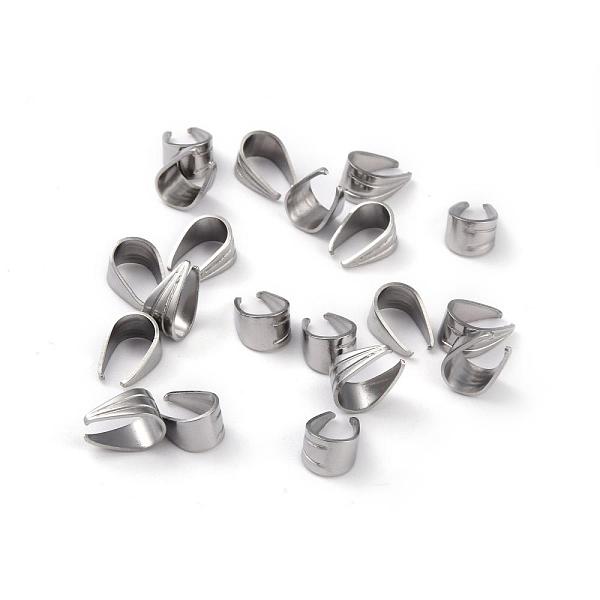 

PandaHall 304 Stainless Steel Snap on Bails, Stainless Steel Color, 8x5.5x4.5mm 304 Stainless Steel