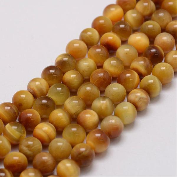 

PandaHall Natural Tiger Eye Bead Strands, Round, Dyed & Heated, Gold, 8mm, Hole: 1.2mm, about 49pcs/strand, 14.9 inch~15.5 inch Tiger Eye...
