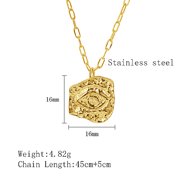 

PandaHall 304 Stainless Steel Pendant Necklaces, Eye, Real 18K Gold Plated, 17.72 inch(45cm) 304 Stainless Steel Eye