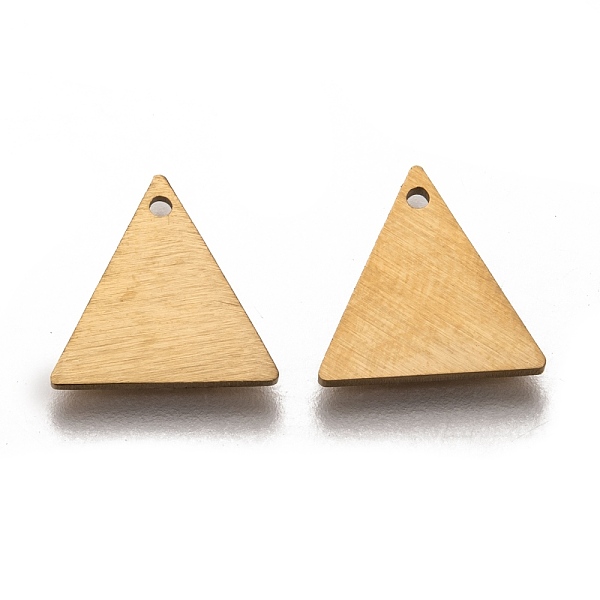 

PandaHall Ion Plating(IP) 304 Stainless Steel Pendants, Stamping Blank Tag, Laser Cut, Double Side Drawbench Effect, Triangle, Golden...