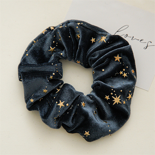 

PandaHall Solid Color with Star Cloth Ponytail Scrunchy Hair Ties, Ponytail Holder Hair Accessories for Women and Girls, Prussian Blue...