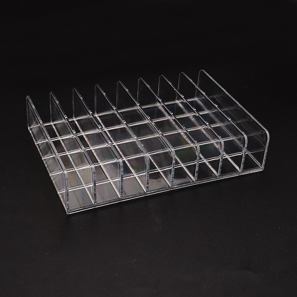 

PandaHall Plastic Lipstick Storage Box, Cosmetics Storage Box, Frameless Rectangle with 8 Grids, Clear, 200x145x43mm Plastic Rectangle Clear