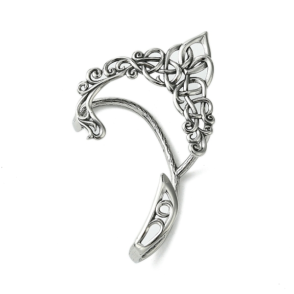 

PandaHall 316 Surgical Stainless Steel Cuff Earrings, Fairy Ears, Left, Antique Silver, 64x52mm 316 Surgical Stainless Steel Angel & Fairy