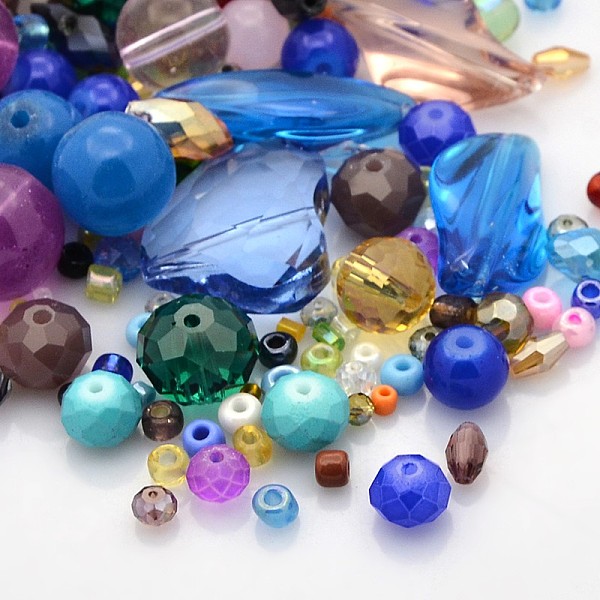 

PandaHall Mixed Glass Loose Beads, Mixed Color, 4~22.5x4~28.5x3~9mm, Hole: 1~2mm Glass Others Multicolor