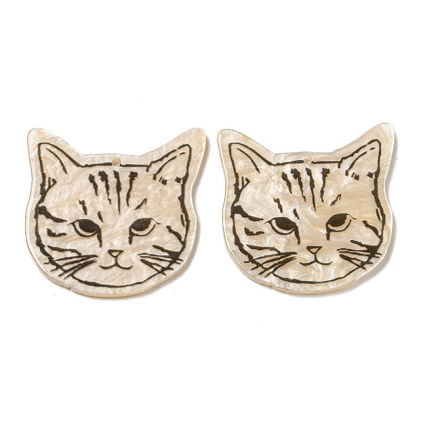 

PandaHall Opaque Acrylic Pendants, Cat, Cat Shape, 35x35x2mm, Hole: 1.6mm Acrylic Cat Shape