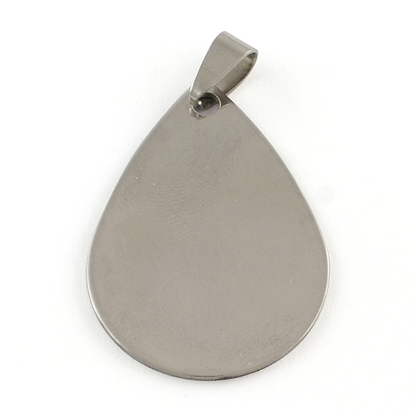 

PandaHall 201 Stainless Steel Teardrop Stamping Blank Tag Pendants, with Snap on Bails Clasps, One Side Polishing, Stainless Steel Color...