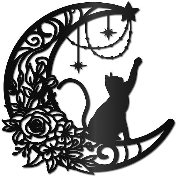 

PandaHall Iron Wall Signs, Metal Art Wall Decoration, for Living Room, Home, Office, Garden, Kitchen, Hotel, Balcony, Moon, 300x300x1mm...