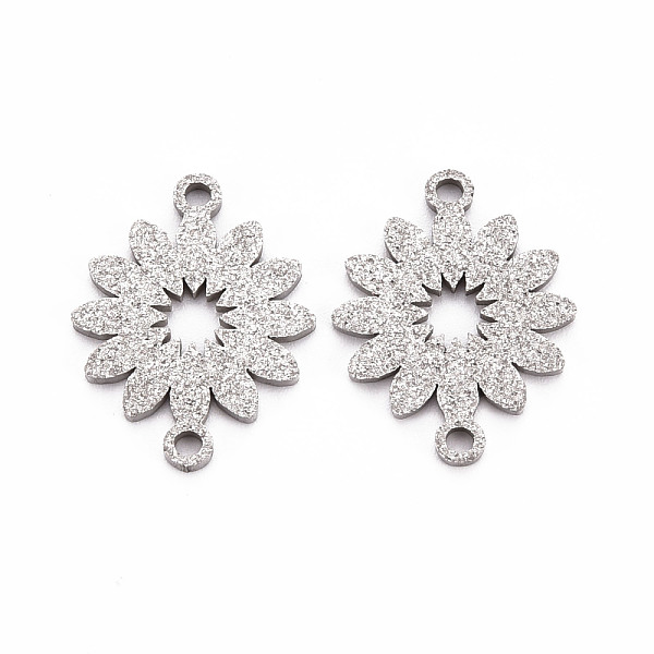 

PandaHall 201 Stainless Steel Link Connectors, Textured, Laser Cut, Flower, Stainless Steel Color, 19.5x15x1mm, Hole: 1.6mm 201 Stainless...