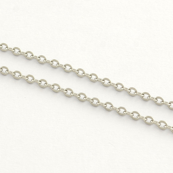 

PandaHall 304 Stainless Steel Cable Chains, Soldered, with Spool, Flat Oval, Stainless Steel Color, 2.5x2x0.5mm, about 328.08 Feet...