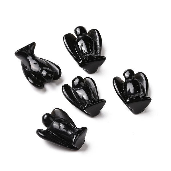 

PandaHall Natural Obsidian Angel Decor Healing Stones, Energy Reiki Gifts for Women Men, 28~29x21~22.5x14~15mm Obsidian Angel & Fairy