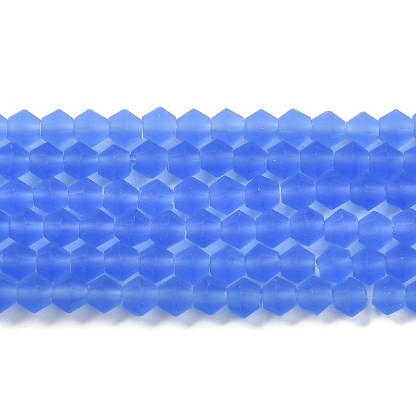 

PandaHall Imitate Austrian Crystal Frosted Glass Beads Strands, Grade AA, Faceted, Bicone, Cornflower Blue, 3.5x3mm, Hole: 0.8mm, about...