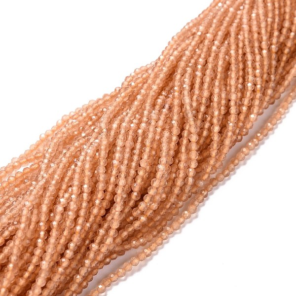 

PandaHall Cat Eye Beads Strands, Round, Faceted, Sandy Brown, 2mm, Hole: 0.2mm, 14.17 inch(36cm), 174~184pcs/strand Glass Round