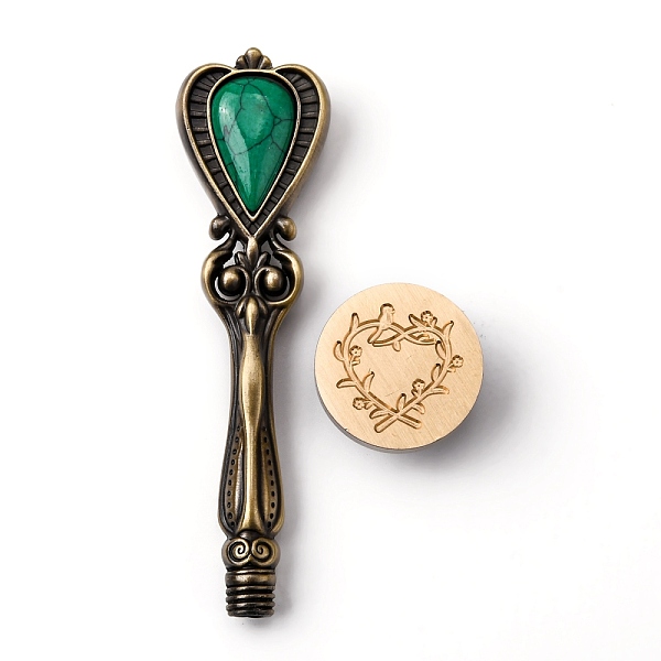 

PandaHall DIY Scrapbook, Brass Wax Seal Stamp, with Alloy Handles, for DIY Scrapbooking, Heart Pattern, Stamp: 25mm, Handle: 88.5x24.5x14mm...