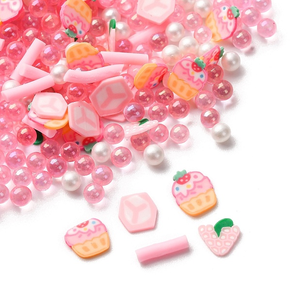 手作りのポリマー粘土カボションとプラスチックビーズ、DIYジュエリー作りの金具