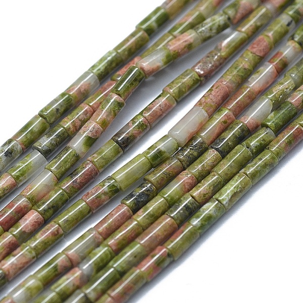 

PandaHall Natural Unakite Beads Strands, Column, 4~5x2~2.5mm, Hole: 0.6~0.8mm, about 90~102pcs/strand, 15.3~15.7 inch(39~40cm) Unakite...