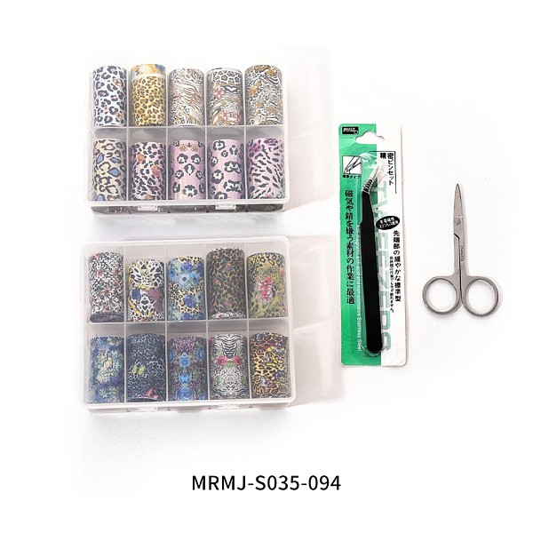 

PandaHall Nail Art Transfer Stickers Kits, Nail Decals, DIY Nail Tips Decoration for Women, with Stainless Steel Vibrissa Scissors & Bent..., Multicolor