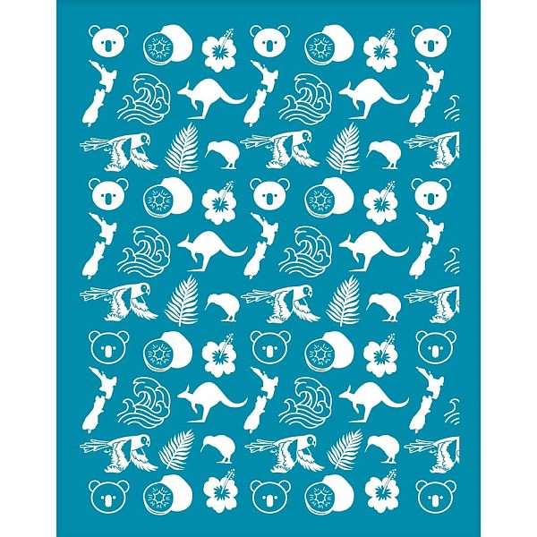 

PandaHall Silk Screen Printing Stencil, for Painting on Wood, DIY Decoration T-Shirt Fabric, Summer Themed Pattern, 100x127mm Nylon Others..., Cyan